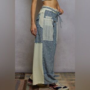 POL “ Easy Days “ Wide Leg Carpenter Jeans | Striped Denim